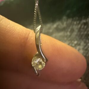 Real diamond and sterling silver necklace